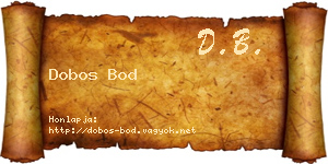Dobos Bod névjegykártya